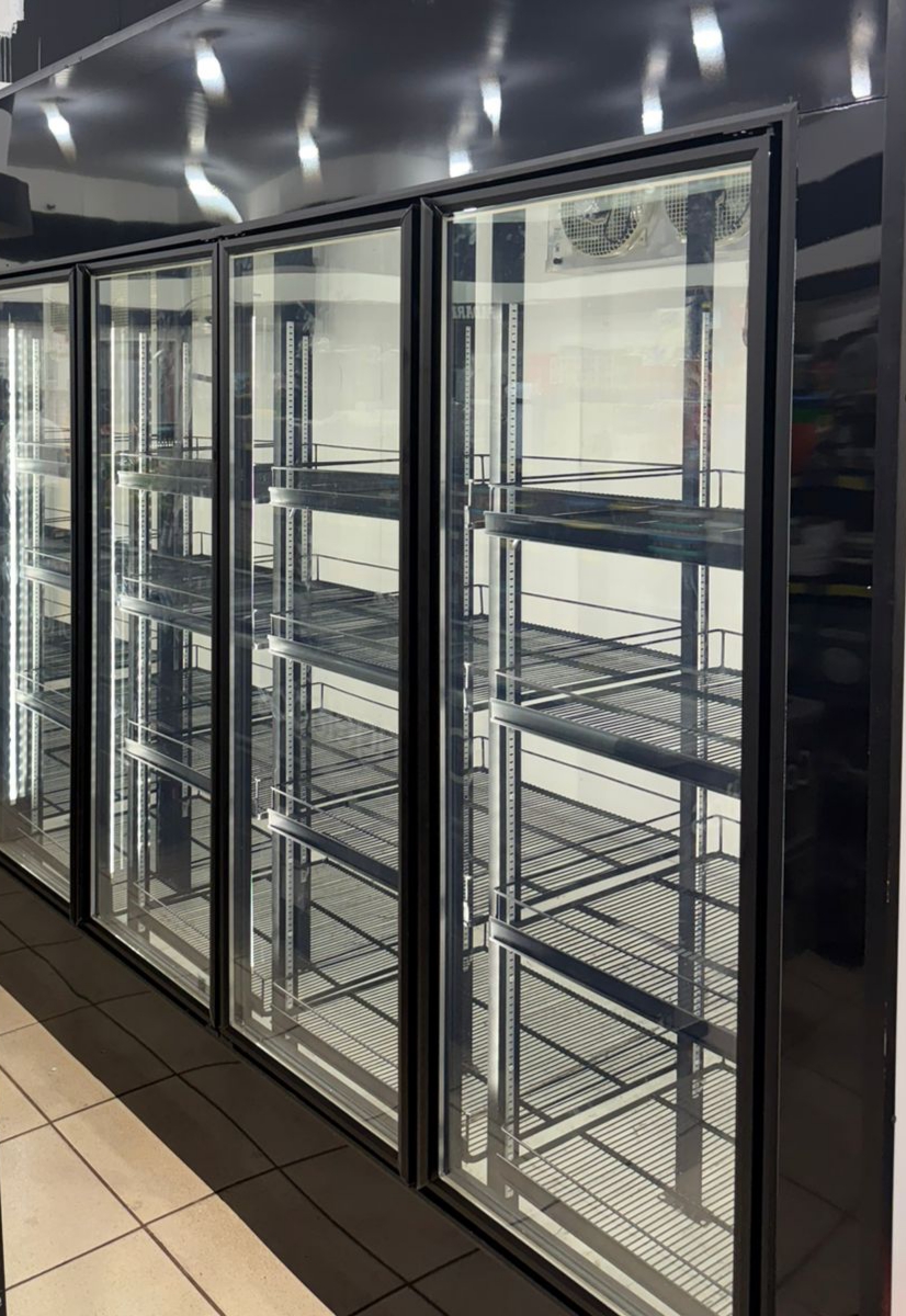 Módulo de portas de vidro para walk-in cooler com iluminação LED
