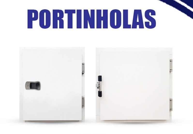 Portinholas em aço para câmara fria com isolamento térmico PIR e PU