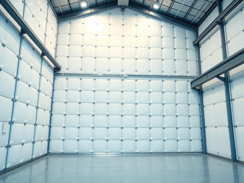 Interior de câmara fria industrial com painéis isotérmicos EPS